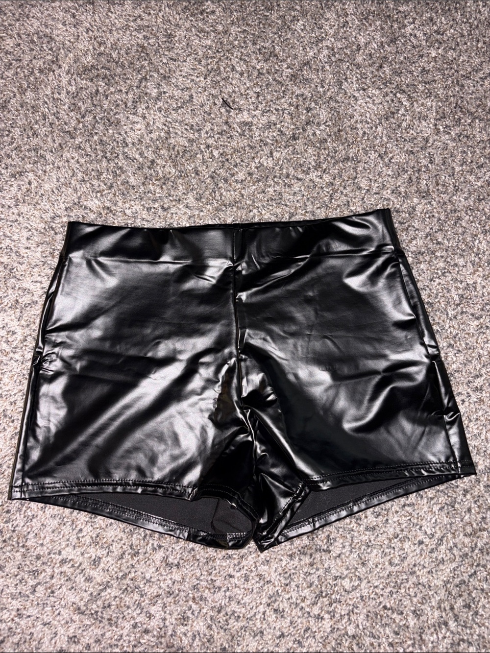 Amazon Black Faux Leather High-Waist Women’s Shorts